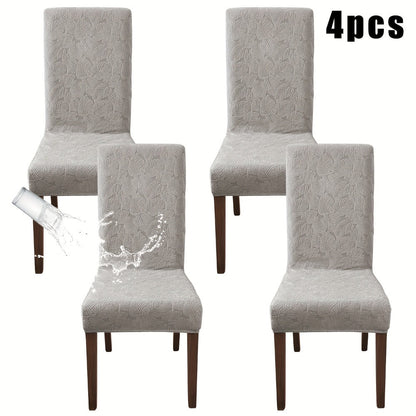 Stretch Dining Chair Covers Set of 4/6 - Plant Print Slipcovers for Dining Room Kitchen Chairs, Elastic Parsons Chair Protector, Home Decor