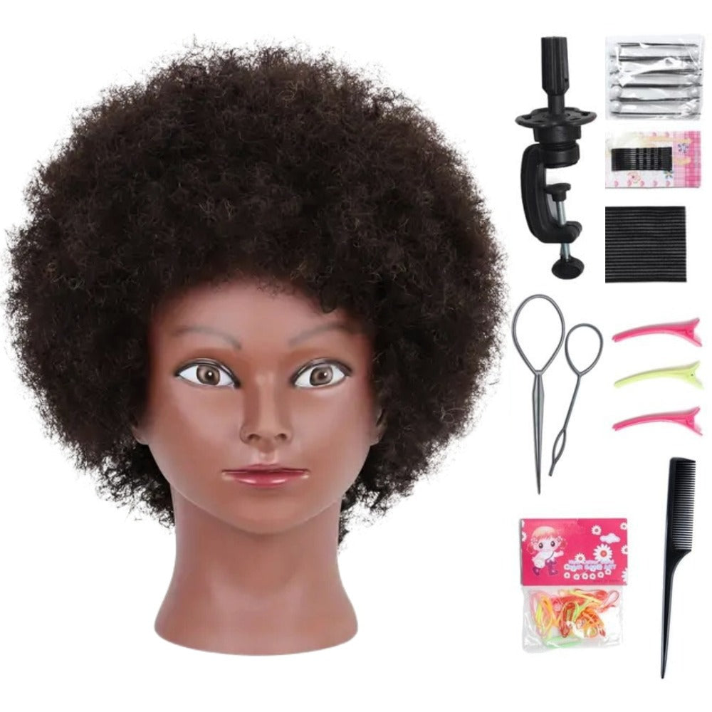 Mannequin Styling Head Options with Clamp and Accessory Sets for Braiding, Cutting and Cosmetology Practice