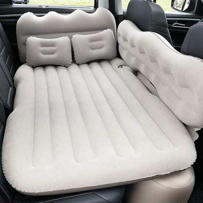 Car Inflatable Mattress for SUV & Sedan – Thickened Back Seat Sleeping Pad with Air Pump & 2 Pillows, Rear Trunk Camping Bed for Road Trips & Overlanding