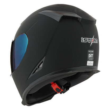 Motorcycle Helmet Full-Face Shell with Tinted and Spare Clear Shields, Quick-Release Buckle, Nine Styles and S-XL Sizes