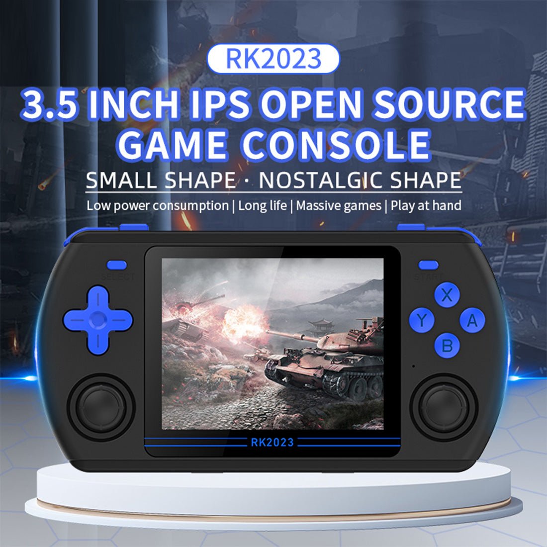 Handheld Game Console Powkiddy RK2023 with 3.5-Inch IPS, 640x480 resolution, 16GB+64GB or 16GB+128GB Options, 3500mAh Battery, Linux
