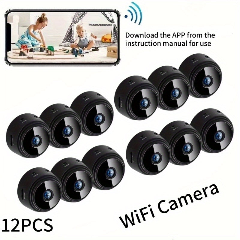 Battery Powered WiFi Security Camera 1080P Multi-Pack – Wireless Indoor Outdoor Home Surveillance System, Wide-Angle Remote Monitoring, No Wiring, Available in 9 or 12 Camera Pack