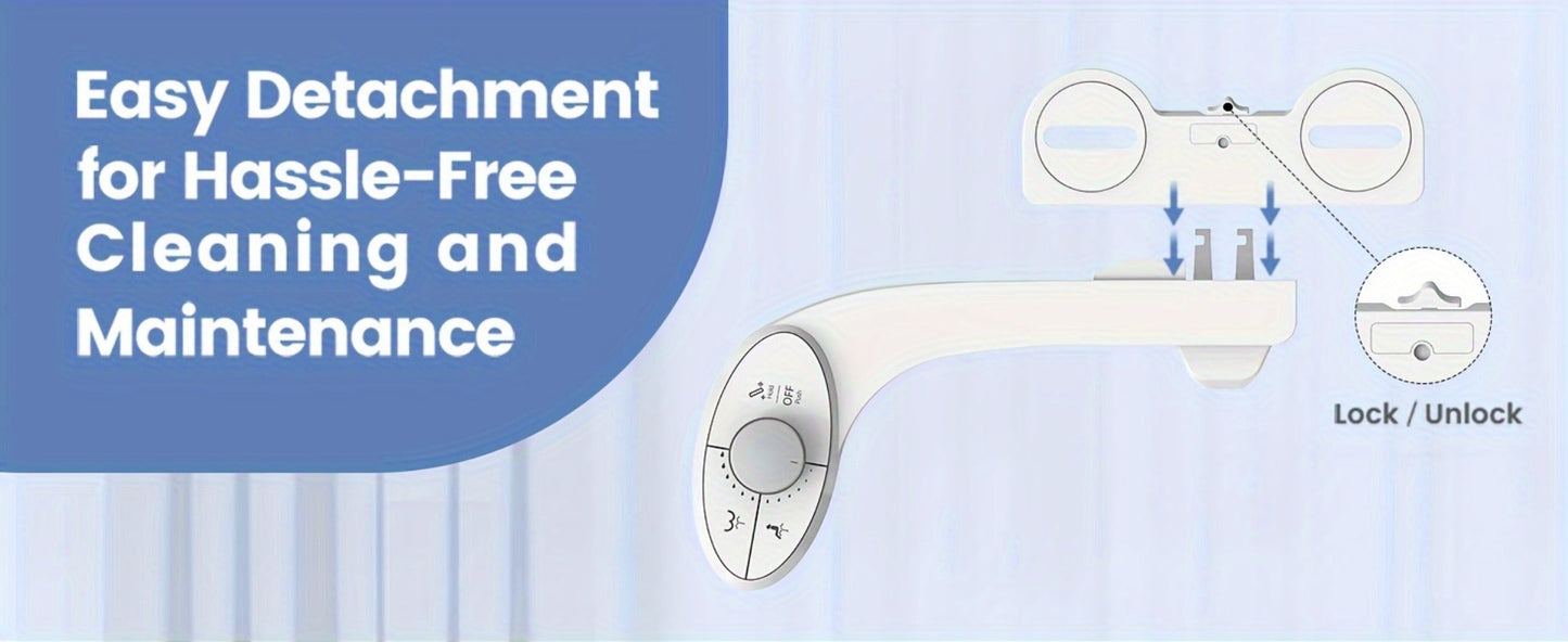 Ultra-Slim Non-Electric Bidet Attachment with Dual Retractable Nozzles and Seven Model Options