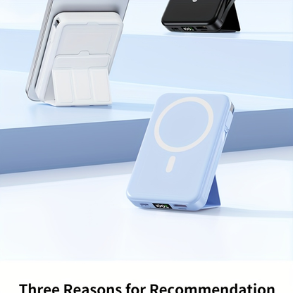 10000mAh Mobile Power, 22.W Magnetic Charging Treasure, Comes with Convenient Dual Cable, with LED Power Display, Stand Mobile Power, Can Charge 5 Devices At The Same Time, Comes with Stand, Can Be On The Plane