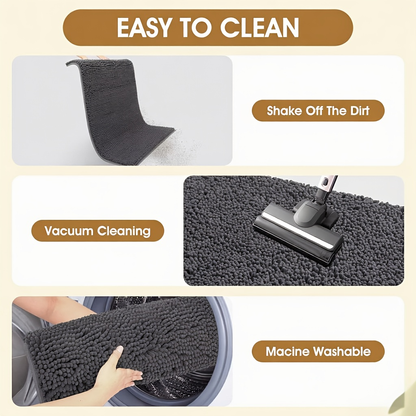 Indoor Door Mat in Chenille, Gingham Dog Paw Entryway Rug in Rectangular or Oval Shapes for Home Entrances
