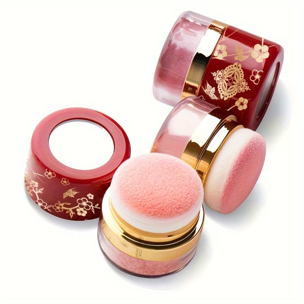 Powder Blush Set 3 Colors with Pearl Powder Rose Oil & Squalane Formula — Natural Glow Lightweight Buildable Cheek Color for All Skin Tones Easy Blend
