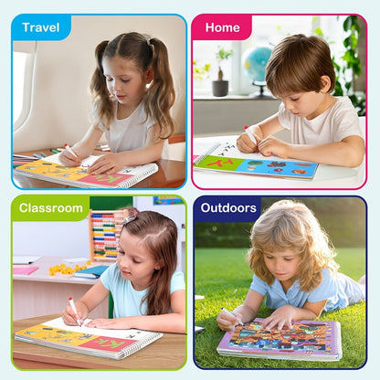 Preschool Busy Book for Toddlers Ages 2-6 – 50 Pages Tracing Writing Drawing Activity Workbook, Kindergarten Readiness Practice Book, Educational Learning Gift for Boys Girls 2 3 4 5 6 Year Old