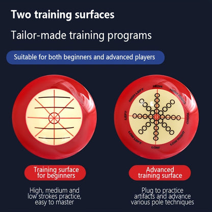 Red Billiard Practice Cue Ball Set with Two Printed Training Patterns, Chalk Cube and Cleaning Cloth