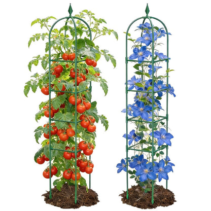 Plant Trellis 2 Pack 6ft Adjustable Rustproof Climbing Support Cage
