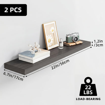 Floating Wall Shelf Set with Concealed-Style Brackets, Multiple Finishes and 4- or 6-Piece Options