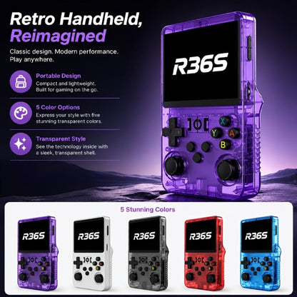 Retro Handheld Game Console R36S2 with 3.5-Inch IPS HD Screen, 3000mAh Battery, TF Card Expansion & HD TV Output – Portable Plug and Play Emulator Gaming Device, 5 Colors, Gift for Kids & Adults