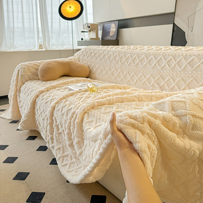 Sofa Cover Soft Polyester Velvet Bohemian Jacquard Throw for 3 or 4-Seater Sofas in Five Colors