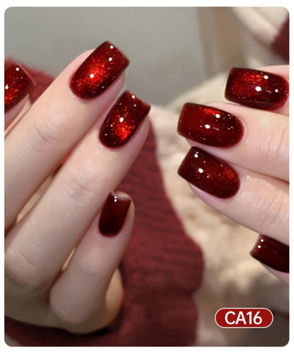 15ml CA14 Cat Eye Gel Polish in Plum Bordeaux with Magnetic Color Effect and UV/LED Lamp Curing Label