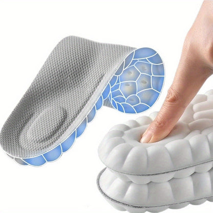 Three-Pair 4D Foam Shoe Inserts in Gray or Orange with Five EU Size Options for Everyday Footwear