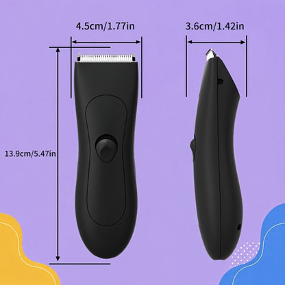 Ceramic-Blade Body Hair Trimmer with IPX6 Rating, Two Guide Combs and Black or Purple Options