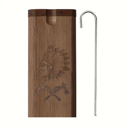 Cigarette Case - Engraved Wooden for Men Colorful Artisan Storage Box, Slim Pocket Holder - product detail view 11