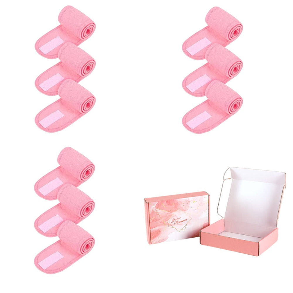 Nine-Piece Facial Headband Set in Seven Protected Boxed Color Options for Face-Washing Routines