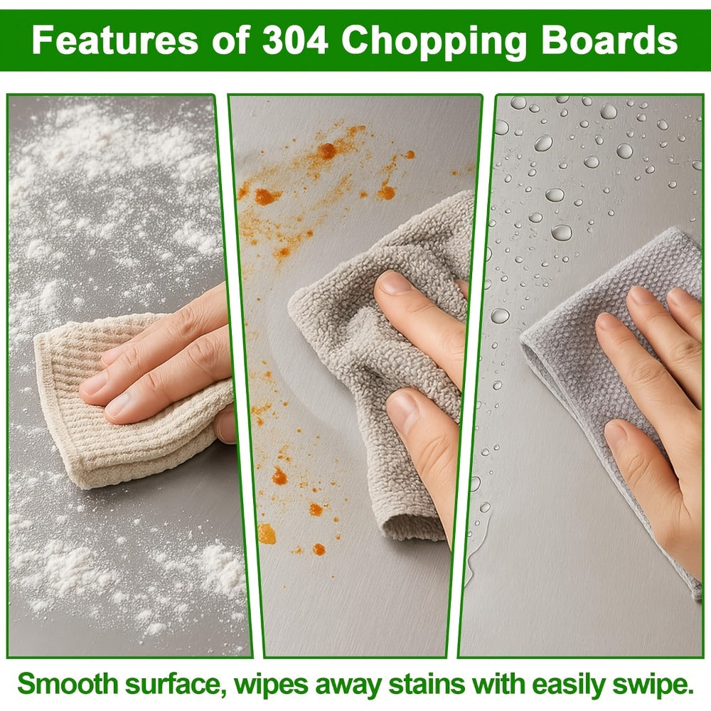Stainless Steel Cutting Board Extra Large 27.5"×19.7" Double-Sided 304 Steel Board for Home & Commercial Kitchen - Countertop Protector Breadboard Easy Clean Durable