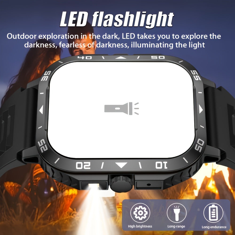 Smartwatch with Music Player Stopwatch LED Lighting Wireless Calling Multi Sport Mode Heart Rate Sleep Fitness Tracker iPhone Android Compatible Men Women Gift Black Gold Metal Strap