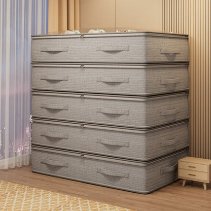 Under-Bed Storage Box Set in 1, 2, 3 or 5 Pieces with Handles, Clear Top and 100 x 50 x 18 cm Size