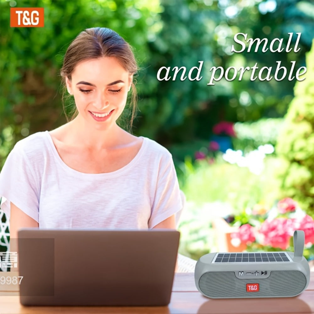 TG182 Solar Powered Bluetooth Speaker – 10W Outdoor Wireless Speaker, 1200mAh Battery, TF Card, FM Radio, AUX Input, Type-C Charging, Compatible with Phone, Tablet, Computer & TV