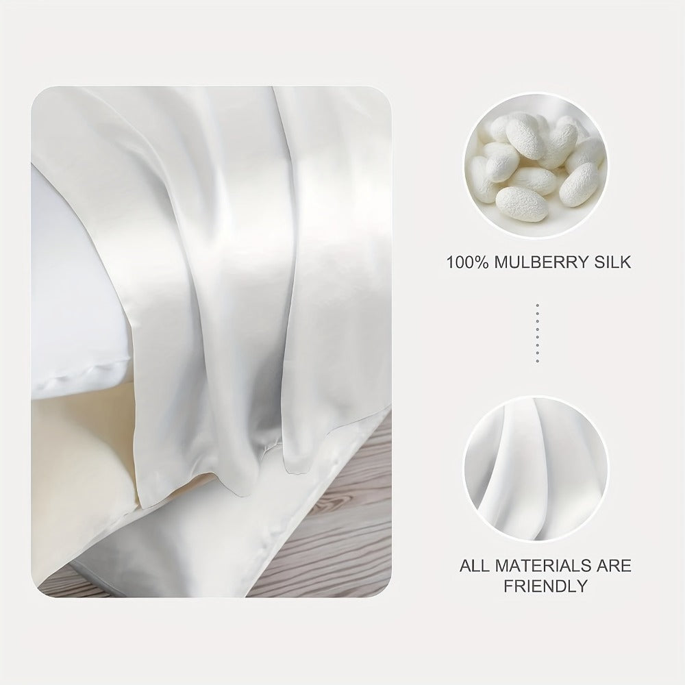 Satin-Look Zippered Pillowcase Collection in Seven Colors and Standard, Queen or King Sizes