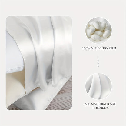 Satin-Look Zippered Pillowcase Collection in Seven Colors and Standard, Queen or King Sizes