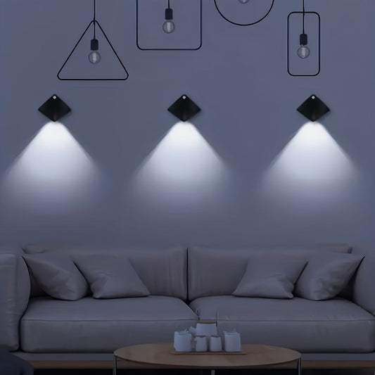 Magnetic LED Motion Sensor Wall Light USB Rechargeable – Wireless Night Light for Hallway, Stairs, Bedroom & Kitchen in White or Warm Light (1, 2 or 4 Pack)