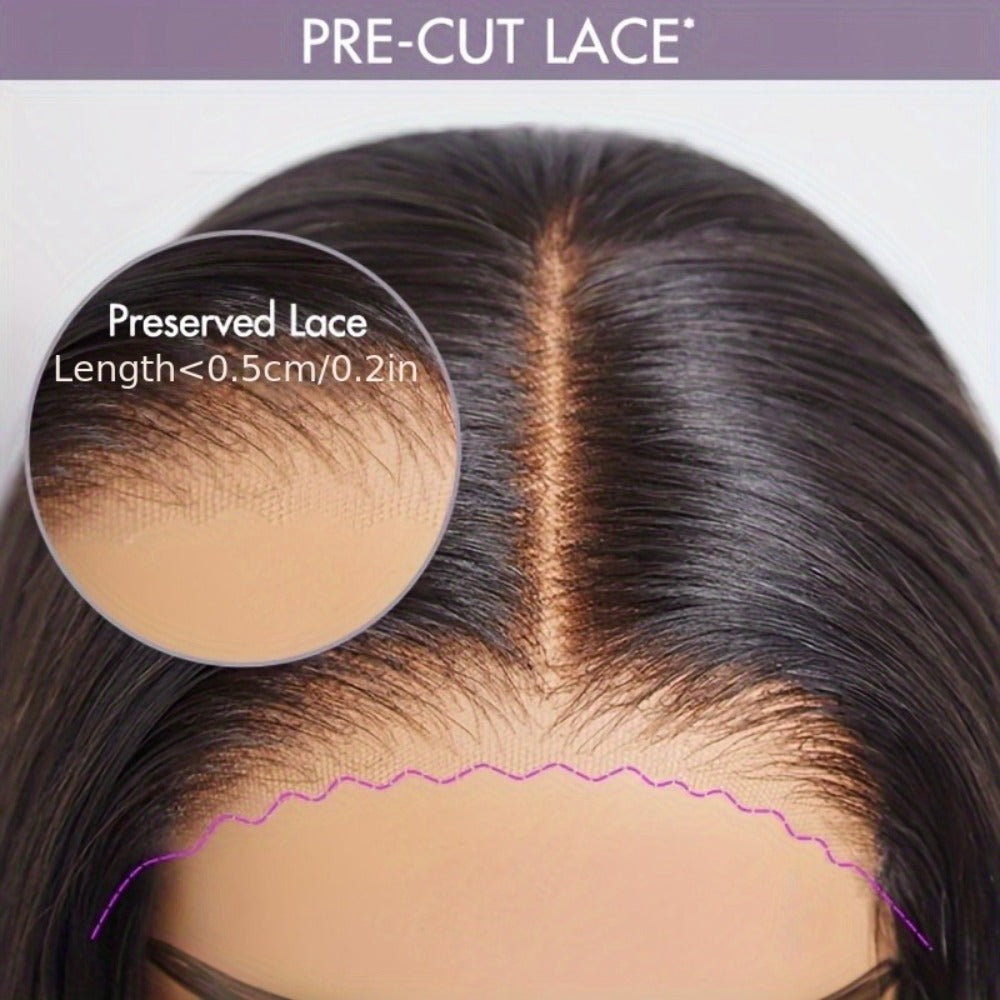 4x4 Lace Closure Straight Human Hair Wig in Natural Black with 12, 22 or 28 Inch Options for Women