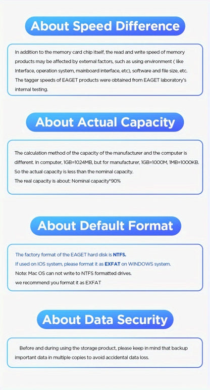 Portable External Hard Drive USB 3.0 High-Speed Mechanical HDD Mobile Backup Storage Plug & Play for PC Desktop MacBook PS4 Xbox Smart TV – EAGET Compact Travel Hard Disk