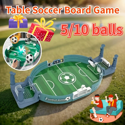 Compact Tabletop Football Flick Game with Twin Scoreboards and 6- or 10-Ball Checkout Options