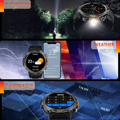 Smartwatch Men's with Bluetooth Calling & Message Notifications, 1.45" HD Touch Screen, IPX8 marking, Step Counter, 300mAh 5-7 Day