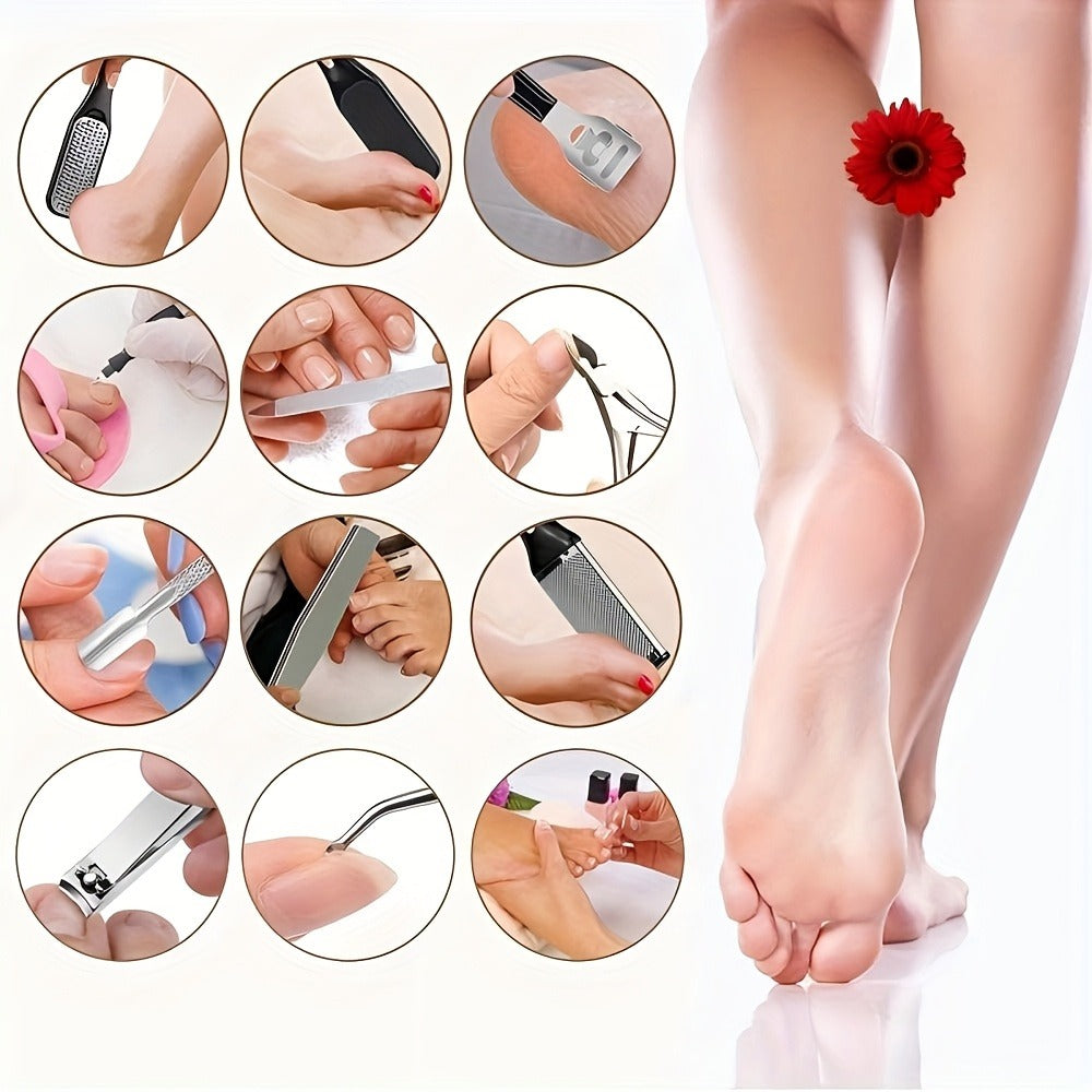 Electric Foot Callus Remover with 10pcs Pedicure Set, IPX7 Waterproof Rechargeable Foot Grinder, Multi-Speed LCD Display Electric Foot File for Dead Skin, Cracked Heels & Smooth Feet – Pink, White, Black