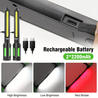 Rechargeable Magnetic LED Work Light with Swivel Hook, Sensor-Control or Standard Floodlight Options