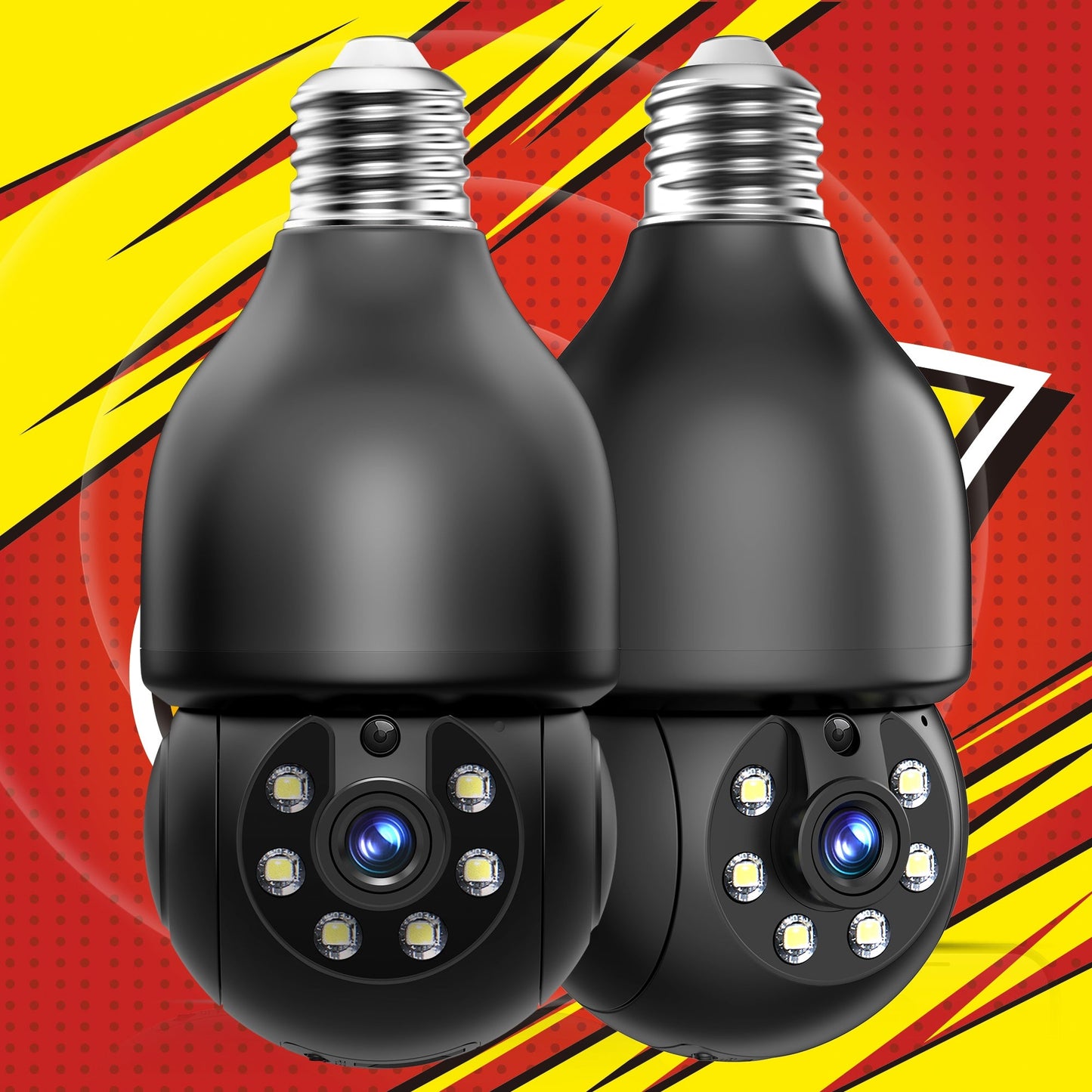 Security Camera 5MP Light-Bulb Model with Dual-Band WiFi, 360 Pan-Tilt, Color Night Vision and 1 or 2 Pack