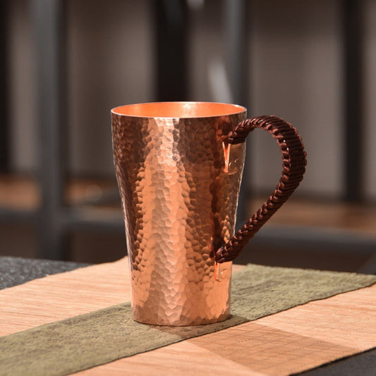 Hammered Copper Coffee Mug 13.53 Oz – Handmade Rustic Artisan Copper Cup for Coffee, Tea, Water & Milk – Hot & Cold Beverages – Unique Gift for Home, Wedding, Housewarming & Birthday