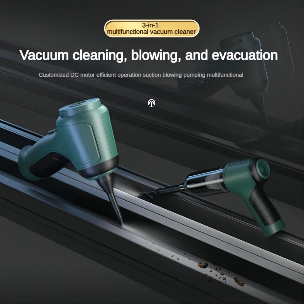 Handheld Vacuum Cleaner 3-in-1 with Suction, Blowing and Air Extraction Modes in Three Colors