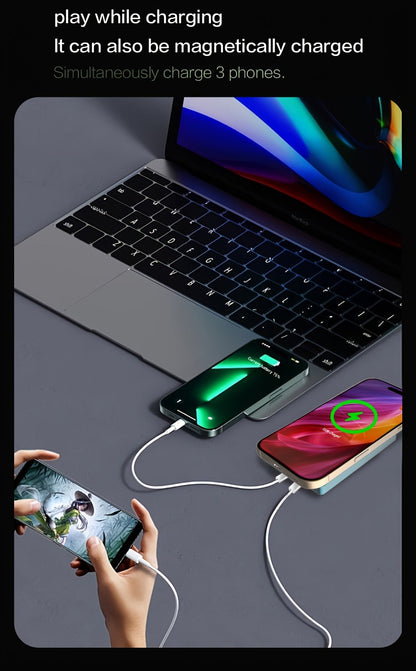 10000mAh Thin Magnetic Power Bank with 35W USB-C and 30W USB-A Port Markings in Four Colors