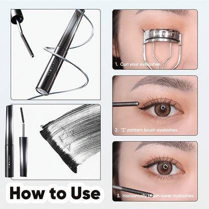 JUDYDOLL Mascara in Black or Brown with Curling or Precision Metal Applicator Designs and Slim Gray Tubes
