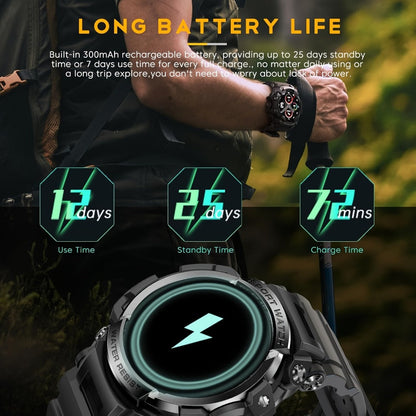 Smartwatch for Men 1.32 Inch Tactical Watch with LED Flashlight, SOS and 100+ Sport Modes in Eleven Colors