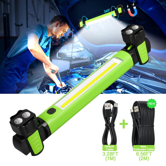 LED Work Light 2500LM Rechargeable Magnetic Underhood Inspection Light with 5200mAh Battery & Hooks – Cordless Portable Work Lamp for Mechanics, Car Garage, Workshop & Emergency Use