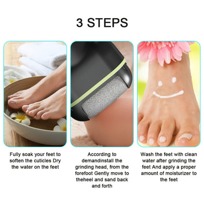 Foot Callus Remover Electric Rechargeable 3 Interchangeable Grinding Heads LCD Display Portable Electronic