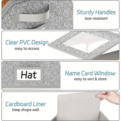 Stackable Baseball Cap Storage Box with Clear Viewing Window – Hat Organizer for Closet Holds Up to 30 Caps, Space-Saving Design for Hats, Underwear, Socks & Toys – For Men & Women (2 or 4 Pack)