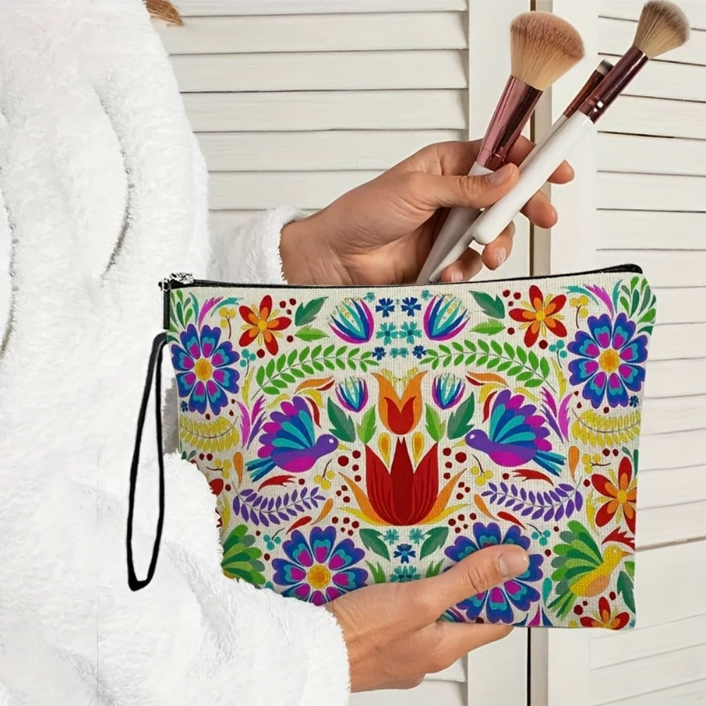 Makeup Bag – Travel Makeup Bag 4-Pack Set Large Capacity Cosmetic Organizer with Zipper Floral & Cute Animal Print Toiletry Pouch for…