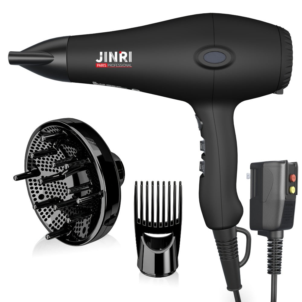 JINRI 1875W Hair Dryer with Three Heat Settings, Two Speeds and One- or Three-Accessory Package Options