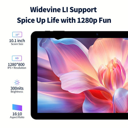 Android Tablet PRITOM 10.1-Inch with Android 14, A523 Octa-Core CPU and 32GB Internal Storage