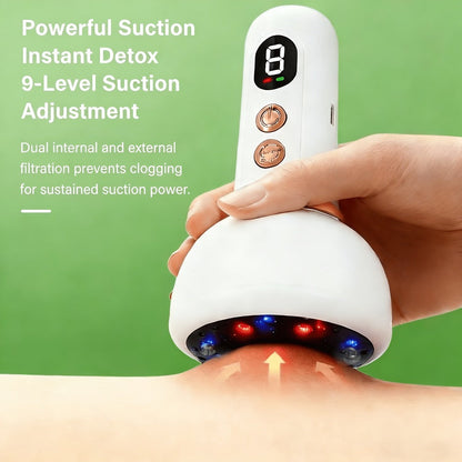 Vacuum Cupping Massager USB Rechargeable Scraping Massage Device Intelligent Suction Cup with 1200mAh Battery for Neck Shoulder Back Pain Relief Home Use