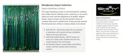 Sequin Backdrop Curtain for Party Wedding - 4x8ft Shimmering Glitter Curtain for Birthday Photo Booth Stage Decoration, Easy Hang, Multi-Color