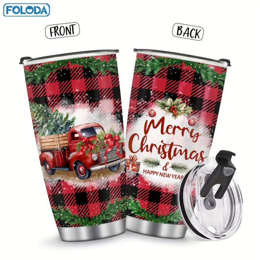 Insulated Tumbler 20oz Christmas Patterns with Stainless Steel, Lid, Straw and Seven Designs