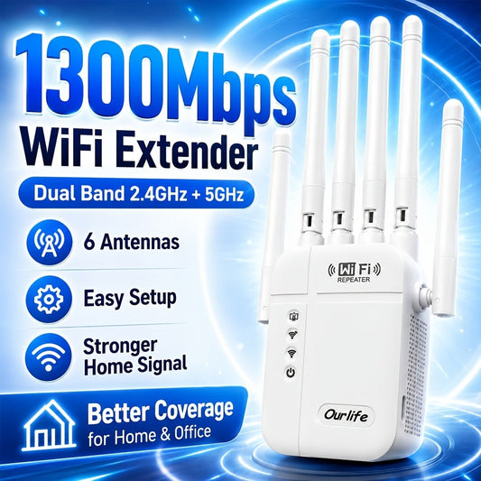 9000 Sq Ft WiFi Extender Signal Booster 2026 Upgraded, 1-Tap Setup Dual Band WiFi Repeater for Garage Basement Yard, Alexa & Ring Camera Compatible, Multiple Colors, Long Range Whole Home Coverage